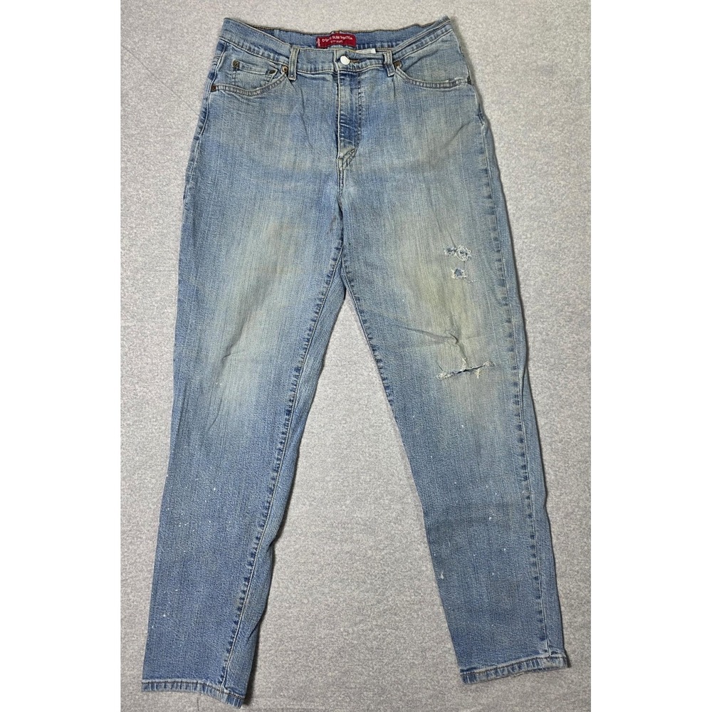 Vintage Levis 512 Slim Tapered Jeans Womens 12 31x30 Distressed Stretch Denim